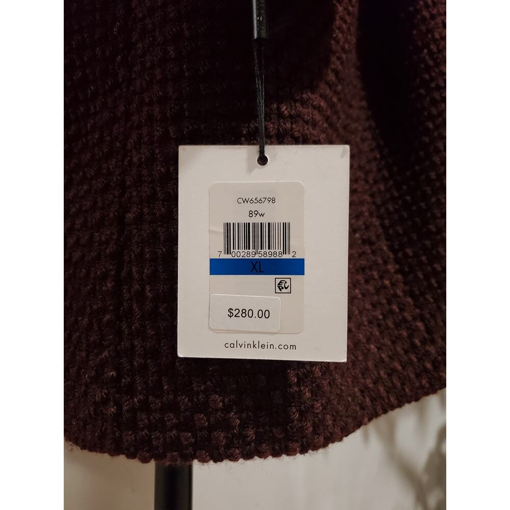 Calvin Klein NWT Woven Belted Hooded Zip Mid Length Coat Womens Size XL Plum - Picture 11 of 15